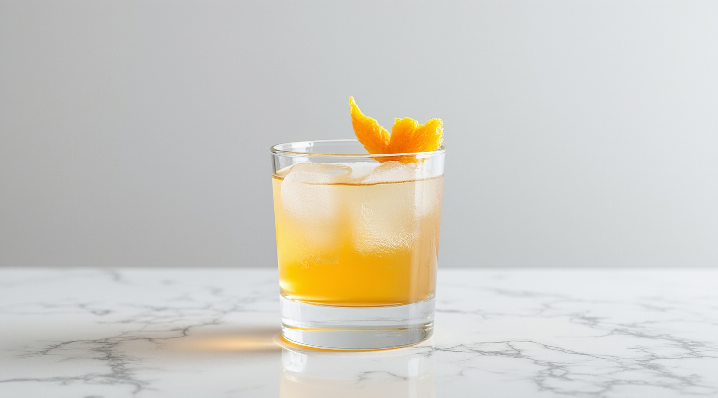 A Chrysanthemum cocktail served in a Nick & Nora glass.