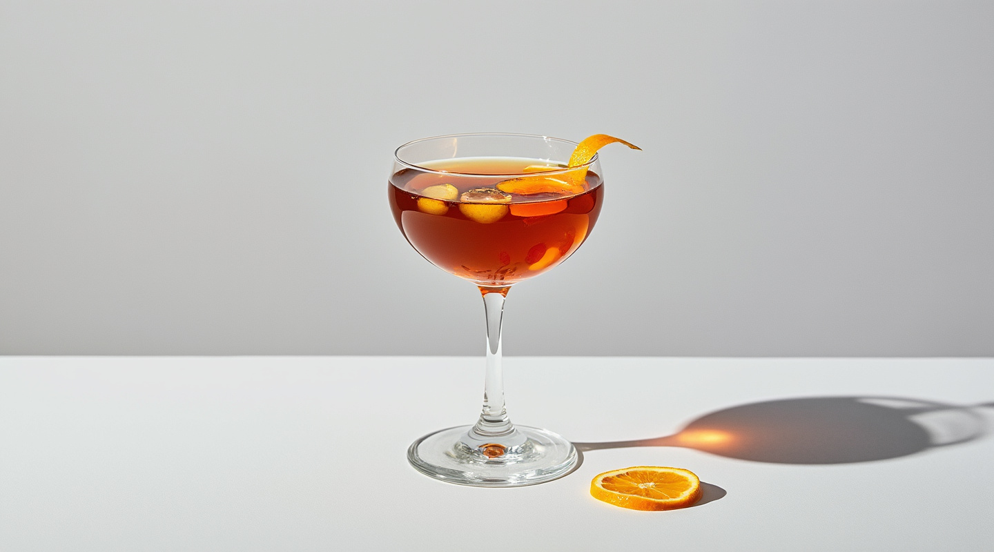 Blackthorn (English) cocktail in a coupe glass