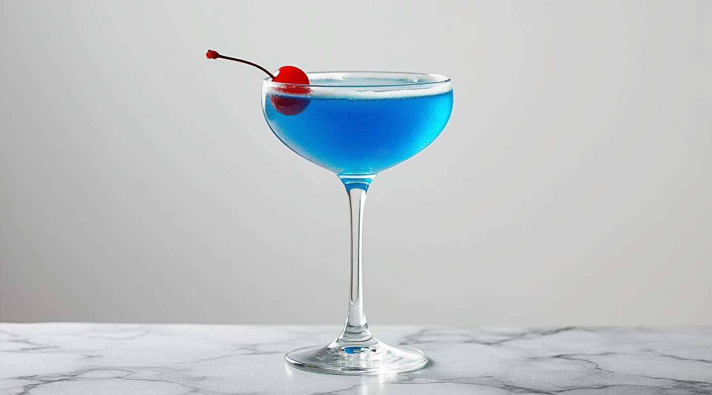 Blue Riband cocktail in a coupe glass