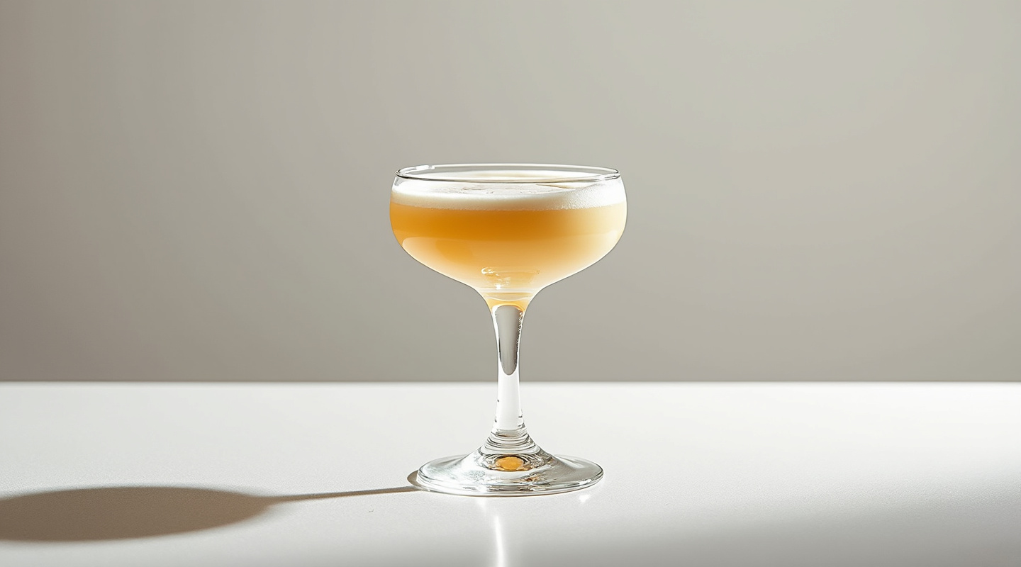 Christmas Pudding & Custard Cocktail in a coupe glass