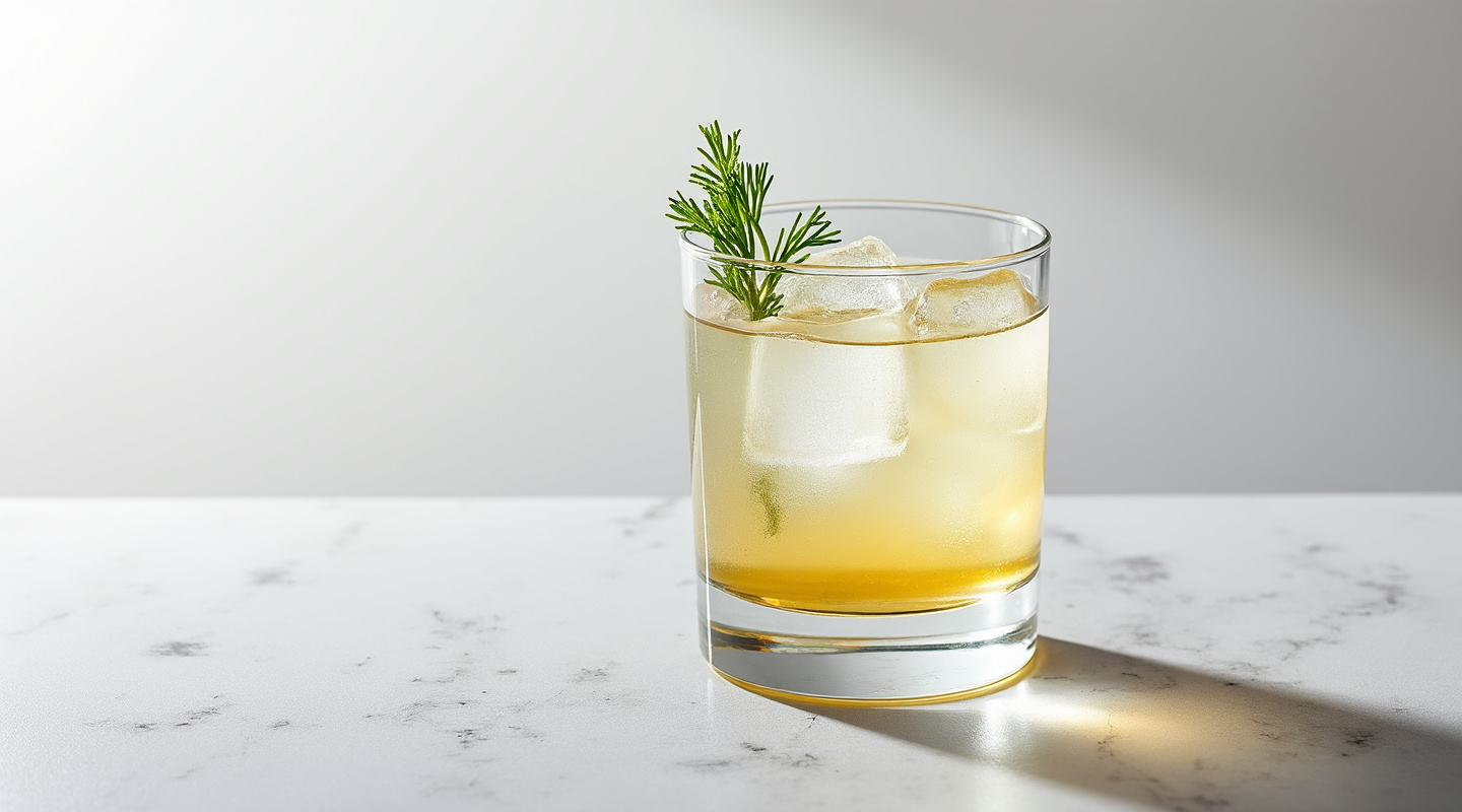 A cocktail named Fen Ella with a blend of Scotch whisky, apple liqueur, and a hint of fennel