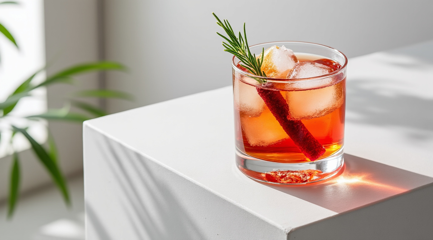 Rhubarb Lucca Negroni Cocktail