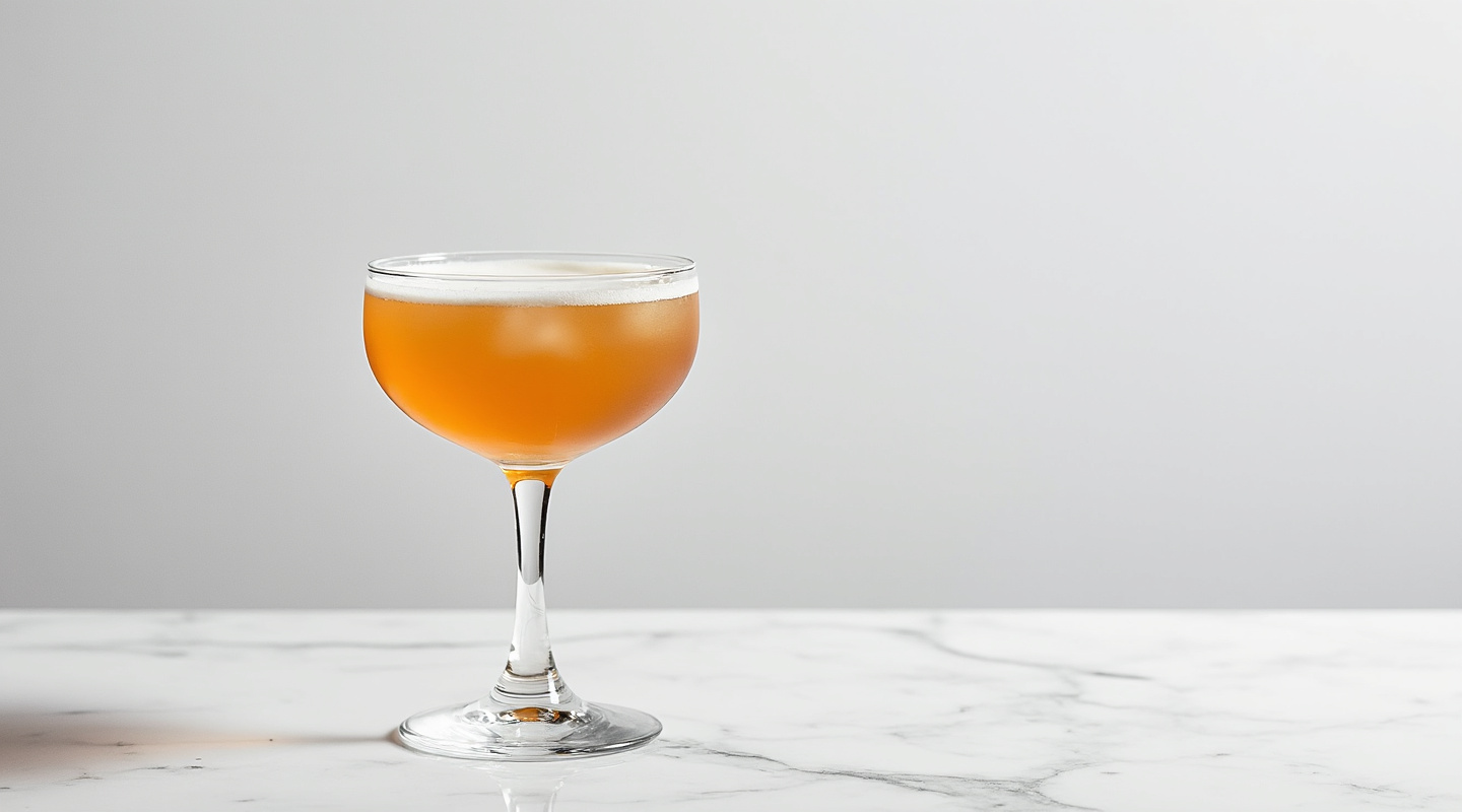 A Seventh Son cocktail served in a flute glass