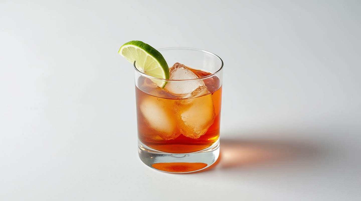 Bouteiller cocktail served in a rocks glass