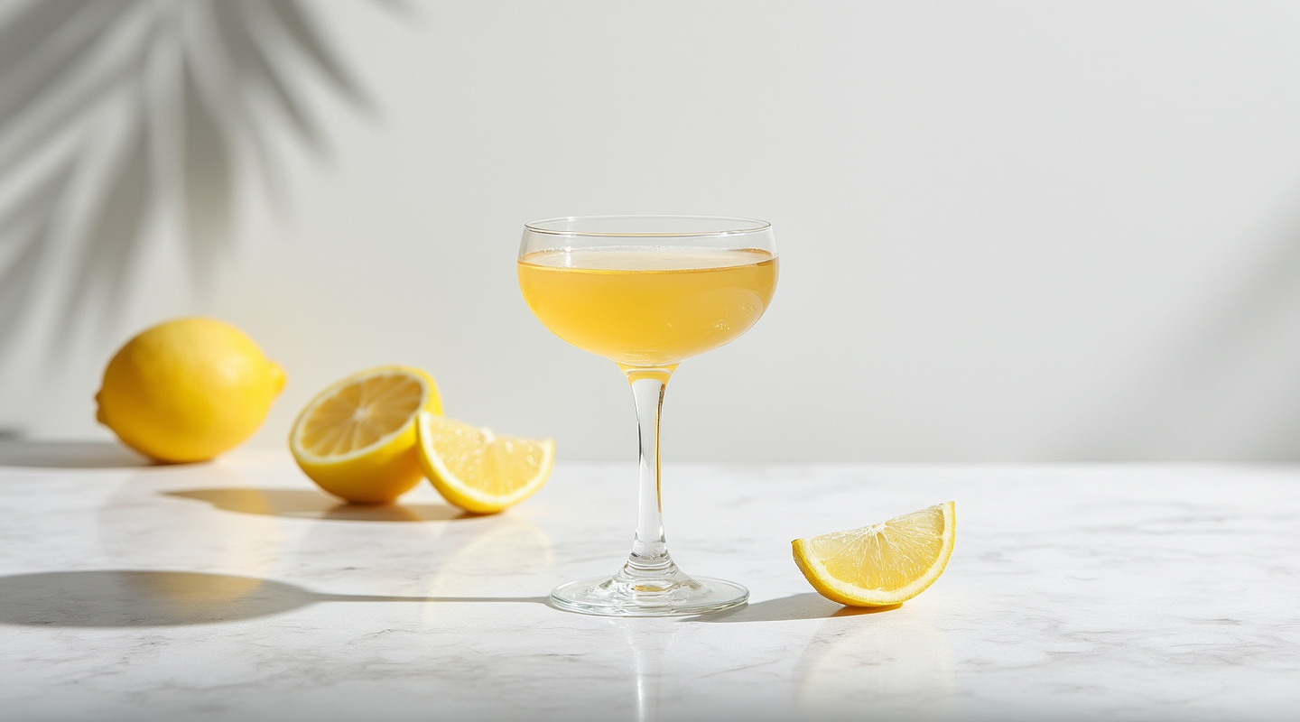 Catalizador cocktail in a coupe glass