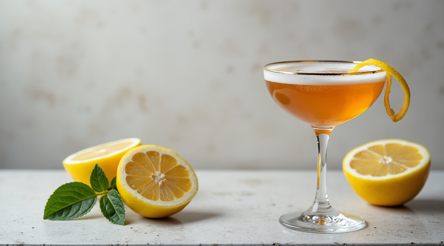 A Suze you, Sir cocktail served in a Coupe glass.