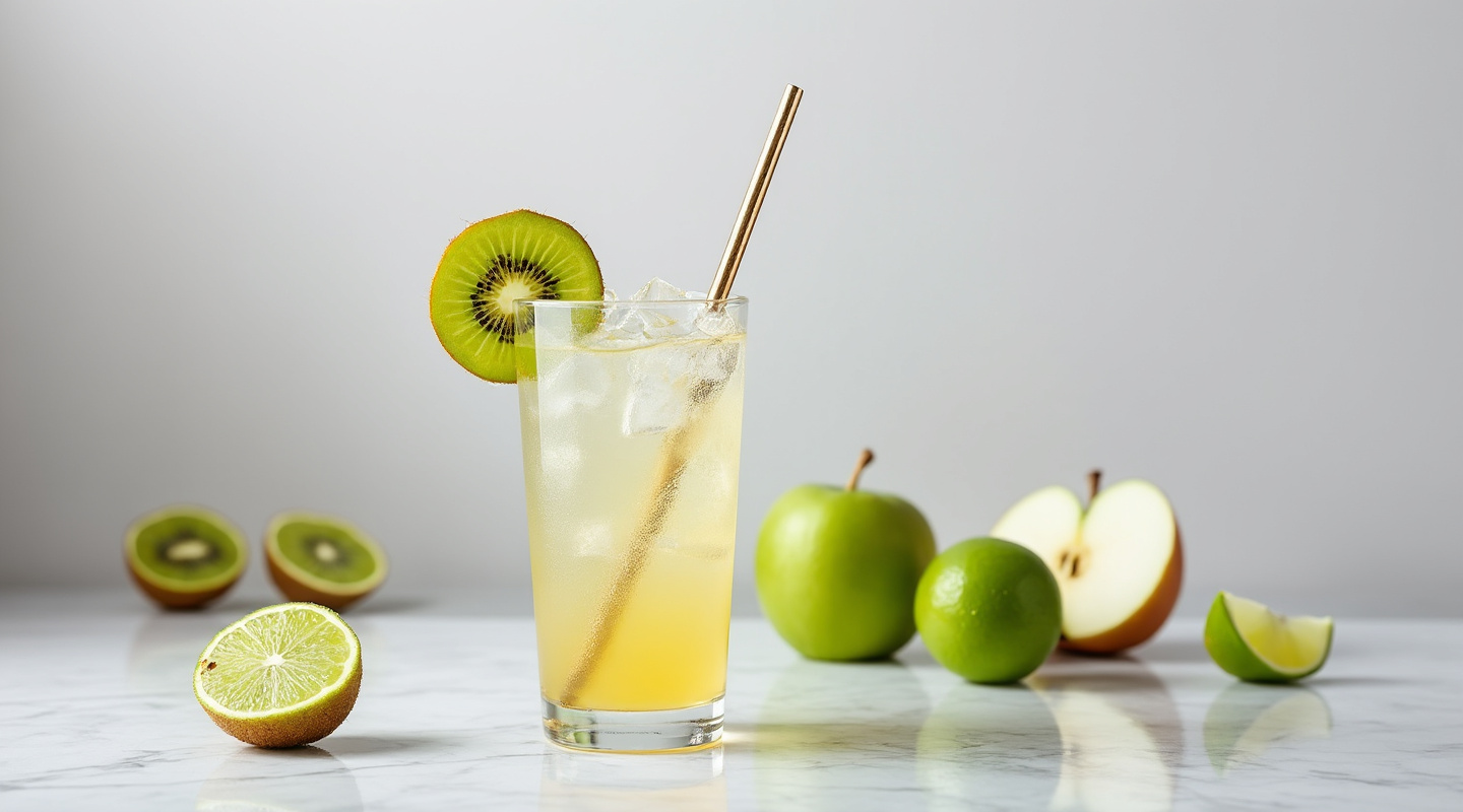 French Kiwi & Apple Caipirinha cocktail