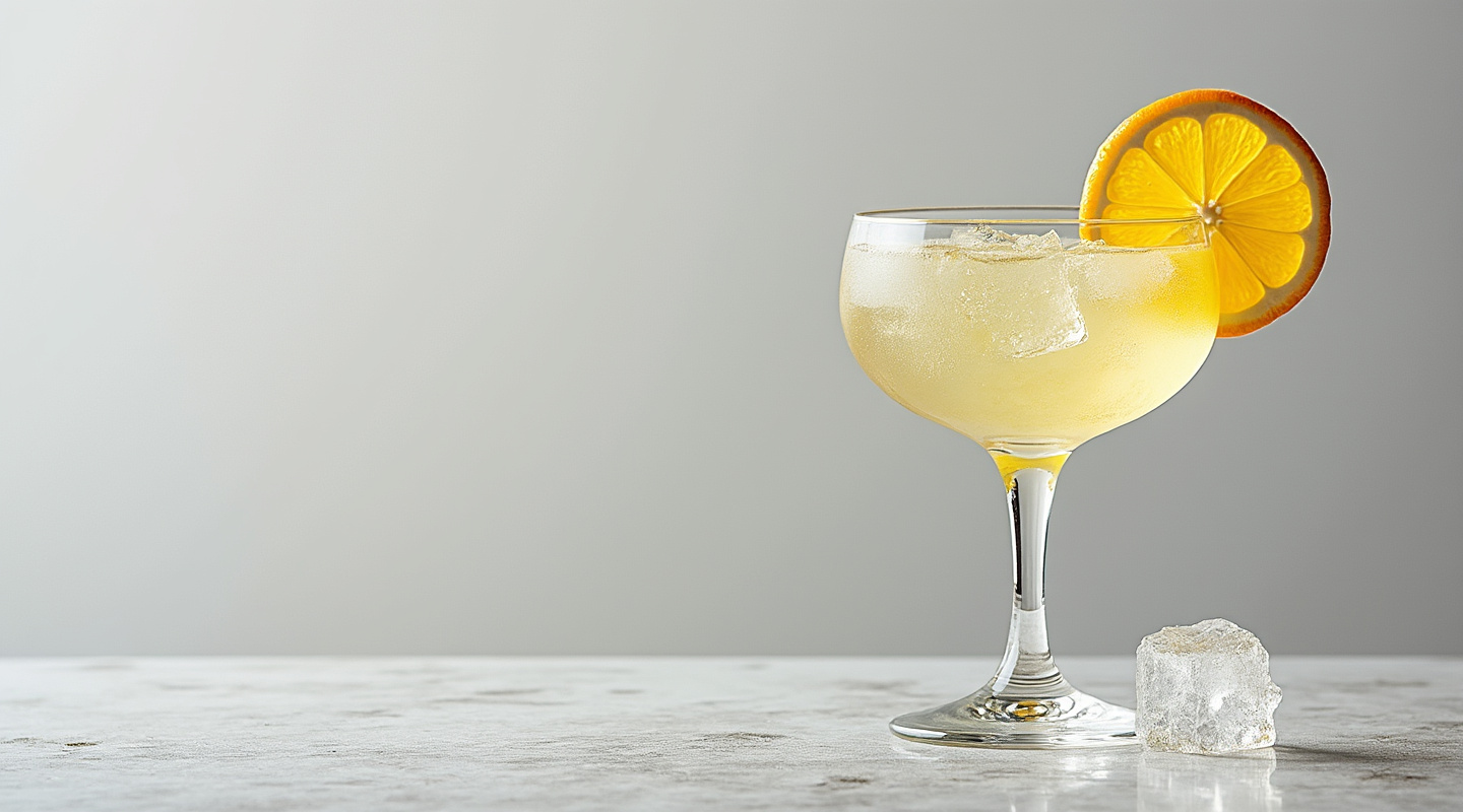 A bright and refreshing Limoncello Spritz cocktail served in a wine glass with a garnish of orange slice.