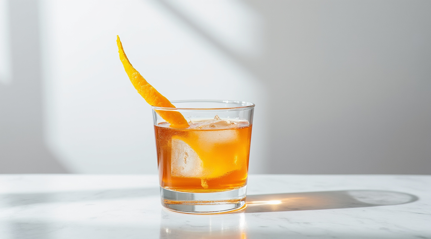 Archibald's Last Memory cocktail with orange zest