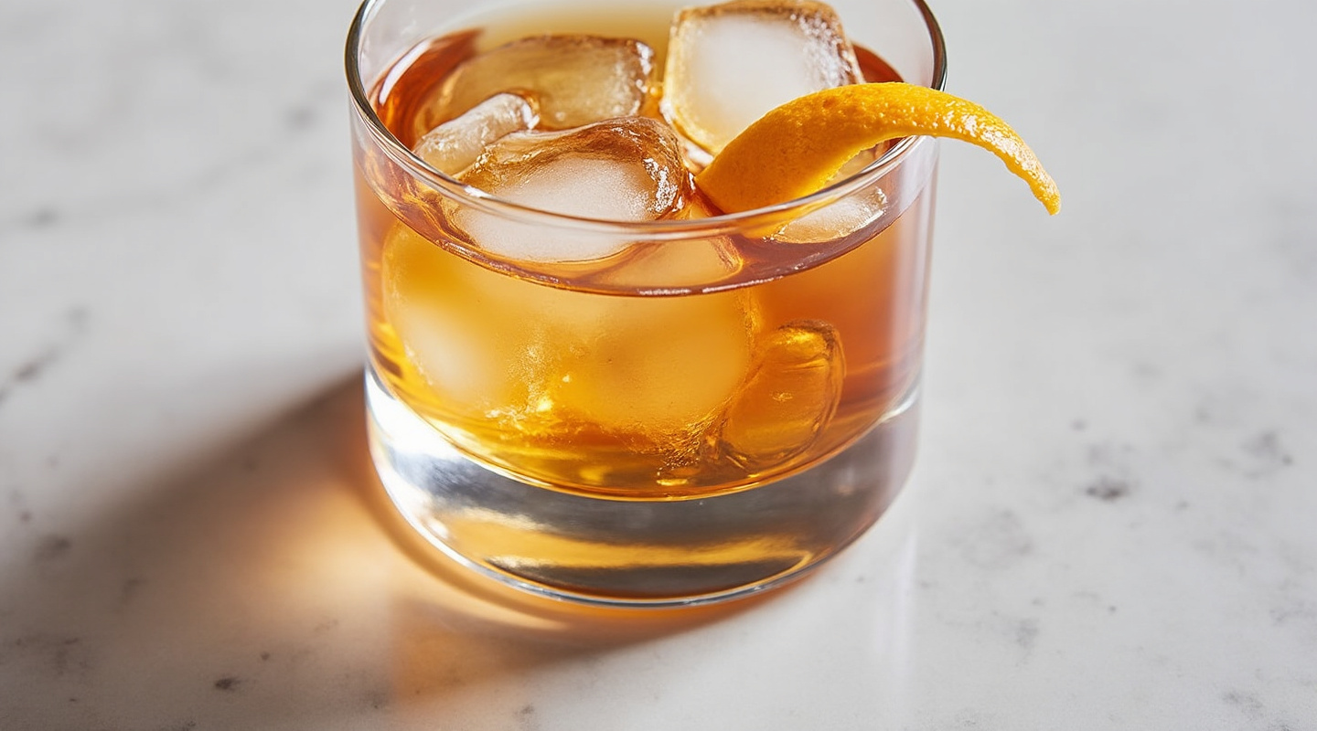 Port Old-Fashioned in a glass