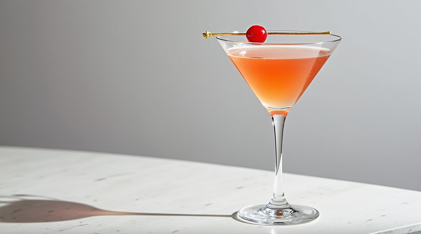 Cherrute cocktail served in a Martini glass