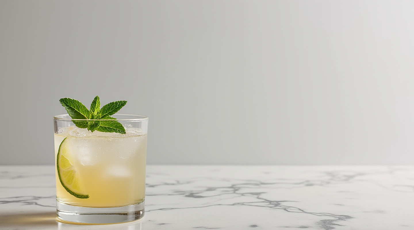 Art of Choke cocktail in a glass garnished with mint