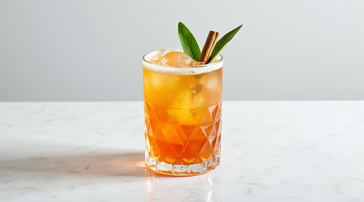 Three of Strong cocktail in a Tiki mug filled with crushed ice