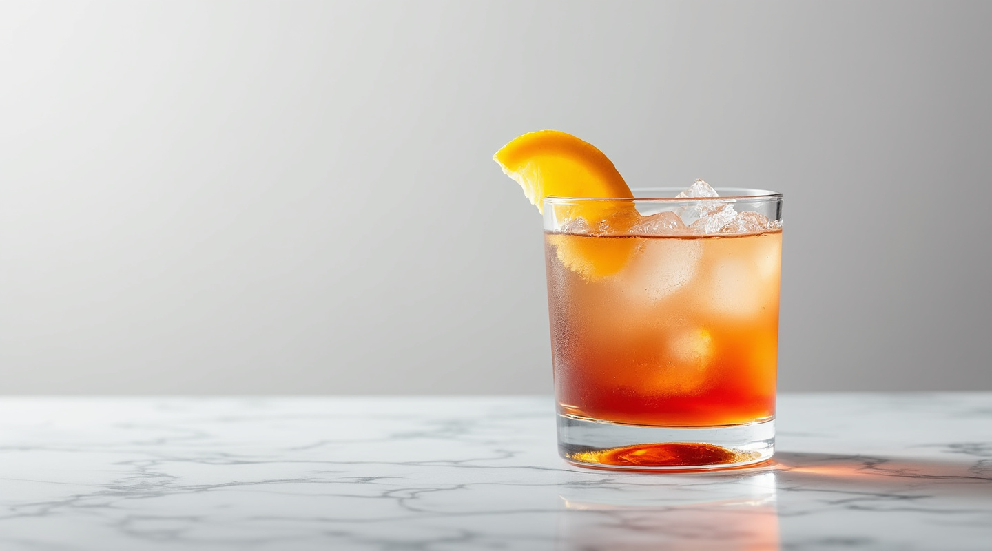 New York Stone Sour in a glass with apricot garnish