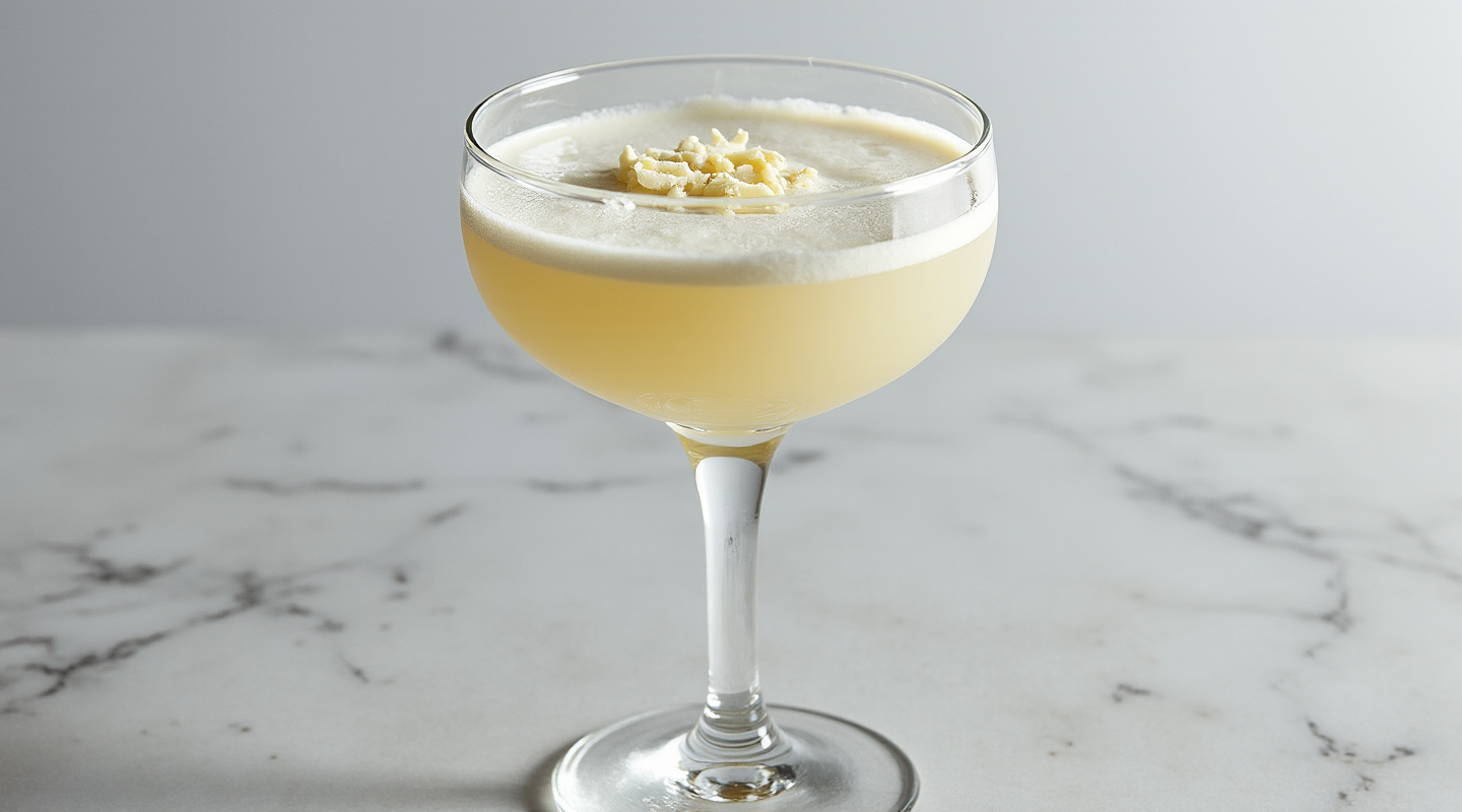 A White Grasshopper cocktail served in a coupe glass