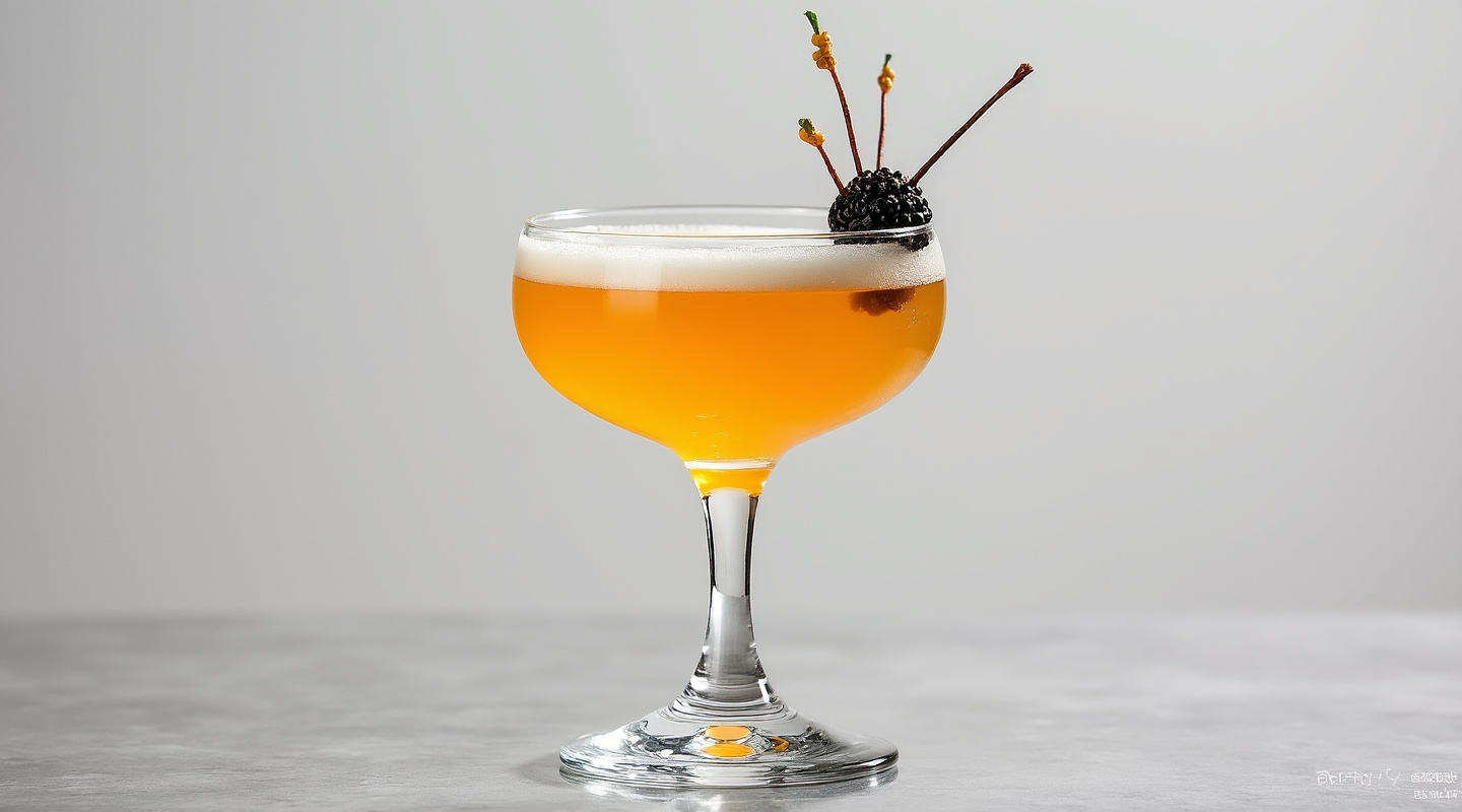 Witches' Flight cocktail served in a coupe glass