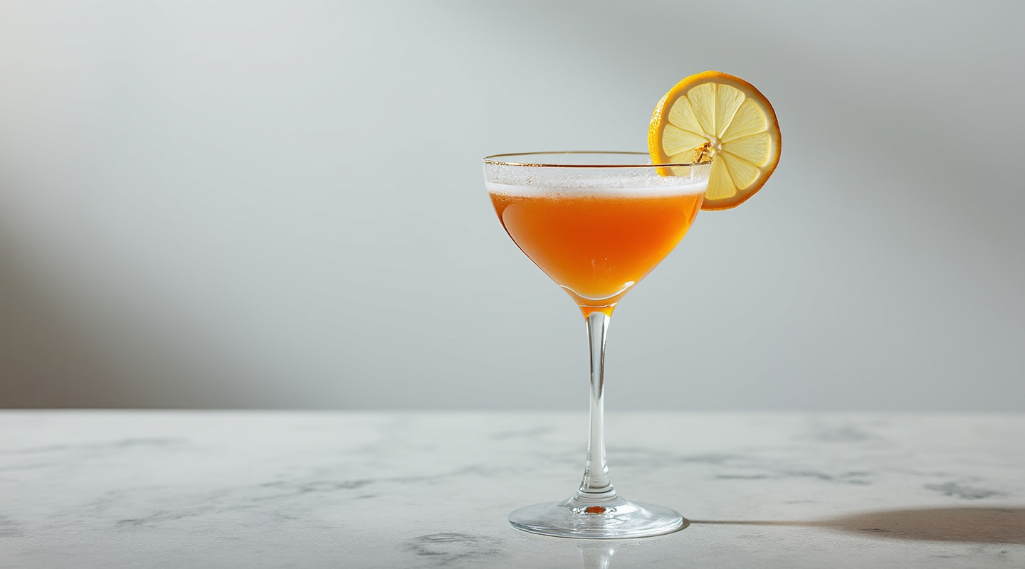 Holiday Martini served in a Nick & Nora glass