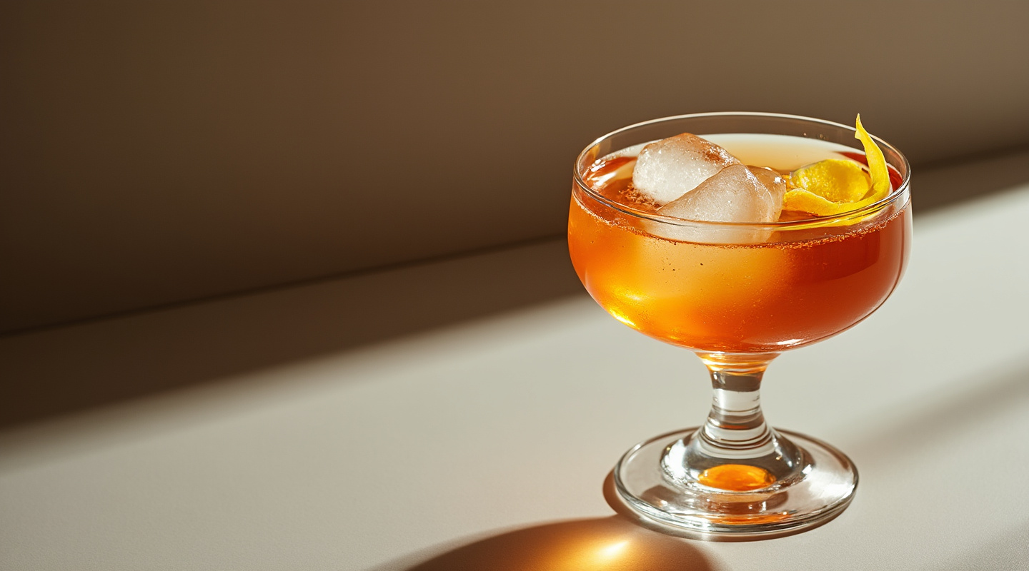 Jim Jam served in Nick & Nora glass