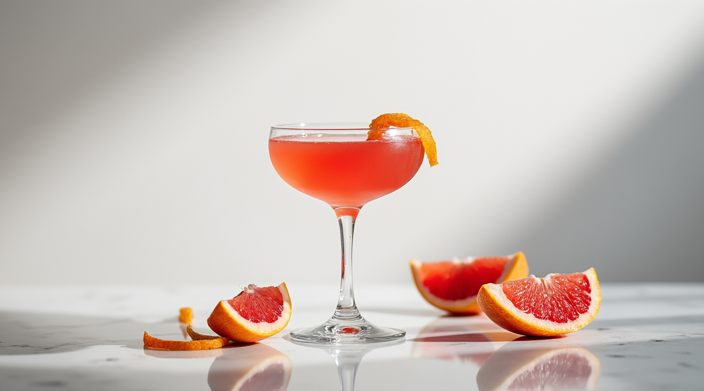 Ruby Cocktail in a Chilled Coupe Glass