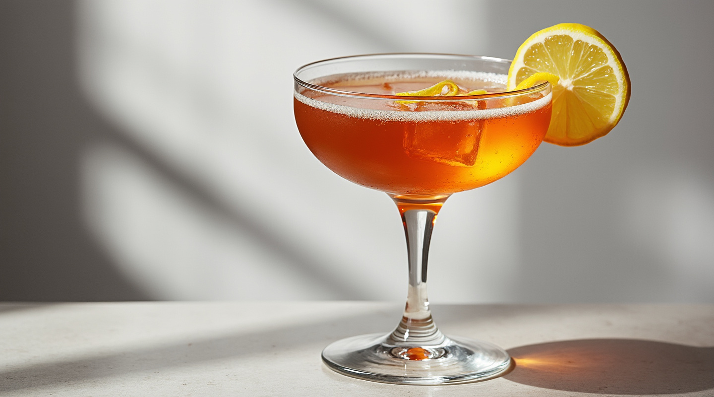 McKinley's Delight cocktail in a coupe glass