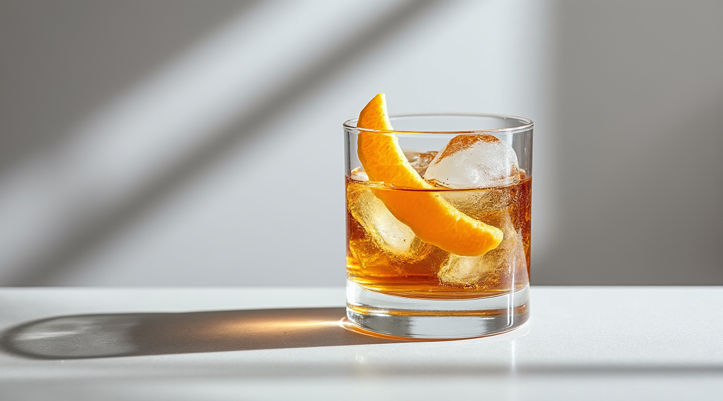 Big Boss Cocktail with orange zest twist garnish