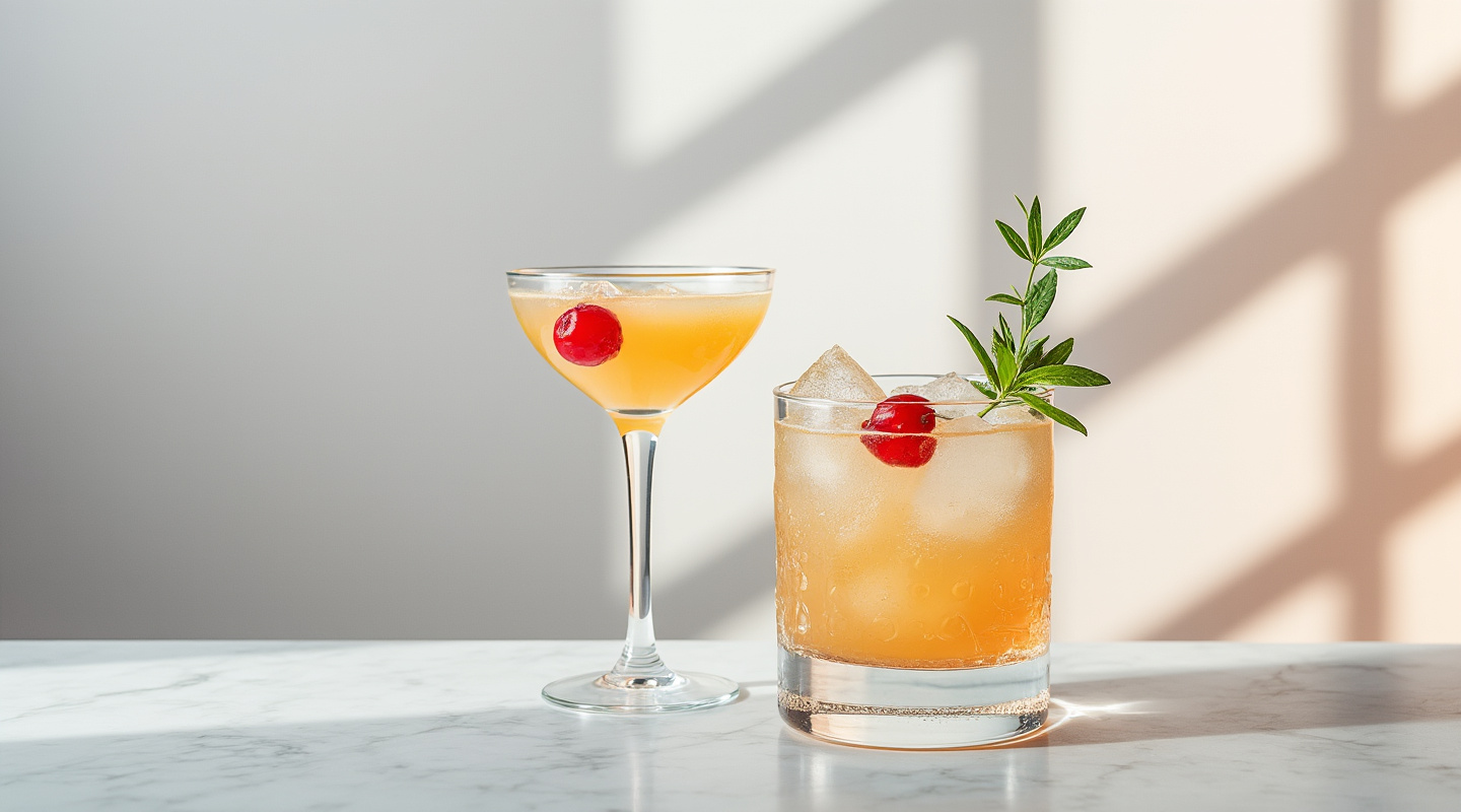 Spring Feeling cocktail in a coupe glass