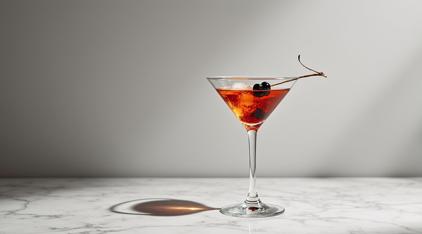 Mezcal Martini in glass with garnish