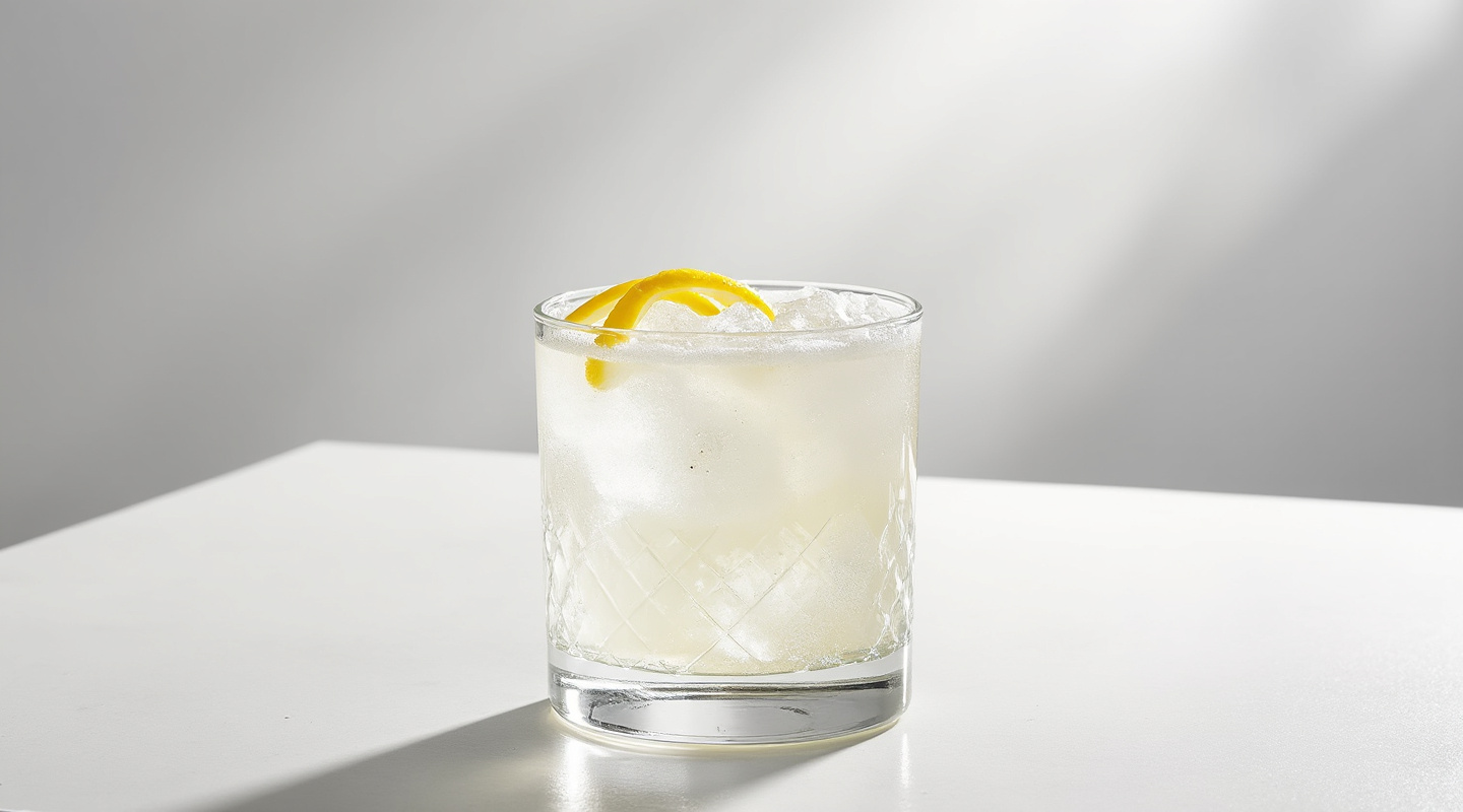 All White Frappé cocktail in an Old-fashioned glass