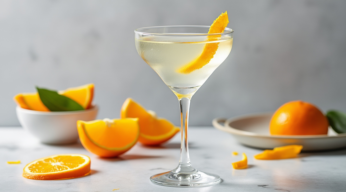 Californian Martini with orange zest twist garnish