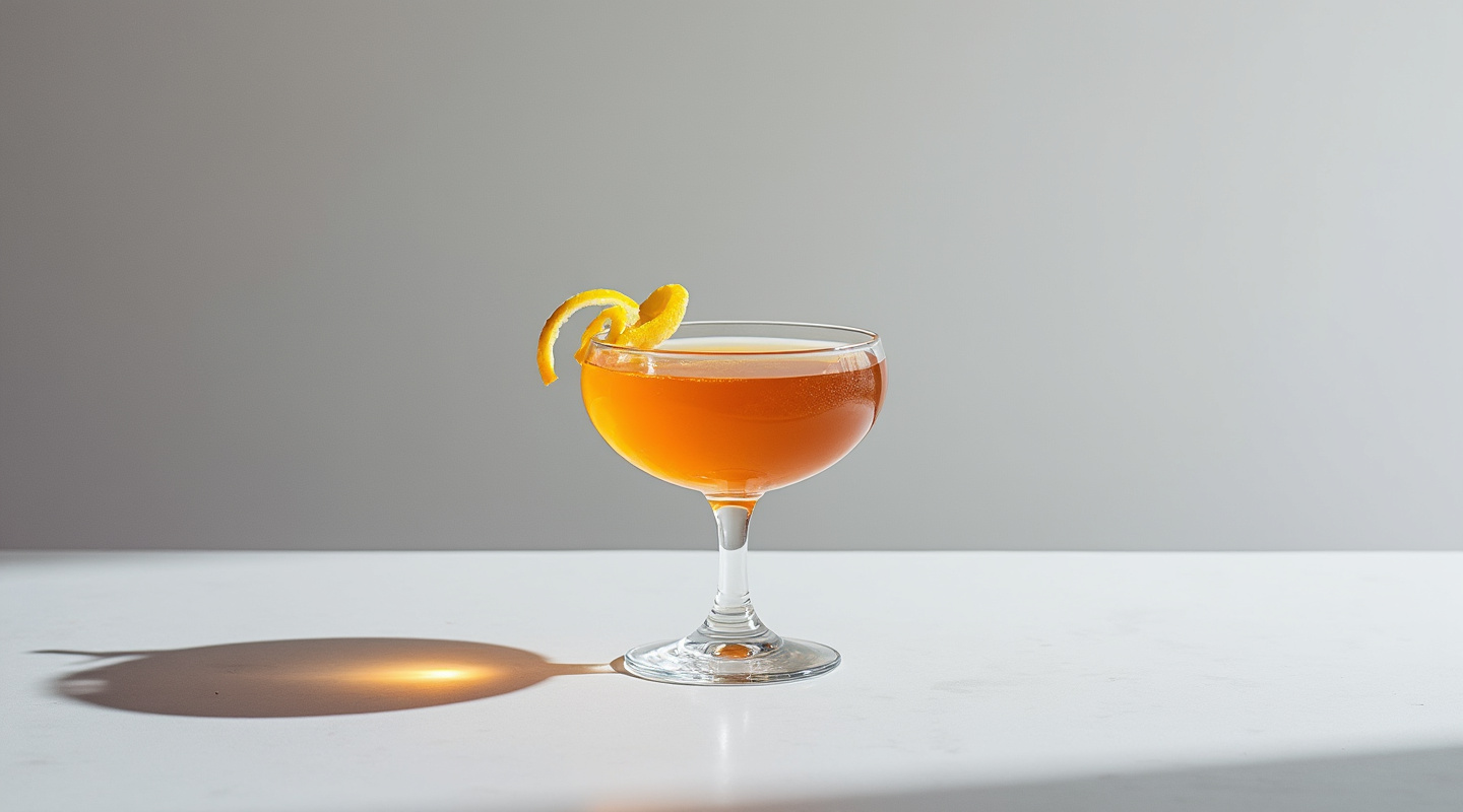 Self-starter cocktail in a Nick & Nora glass