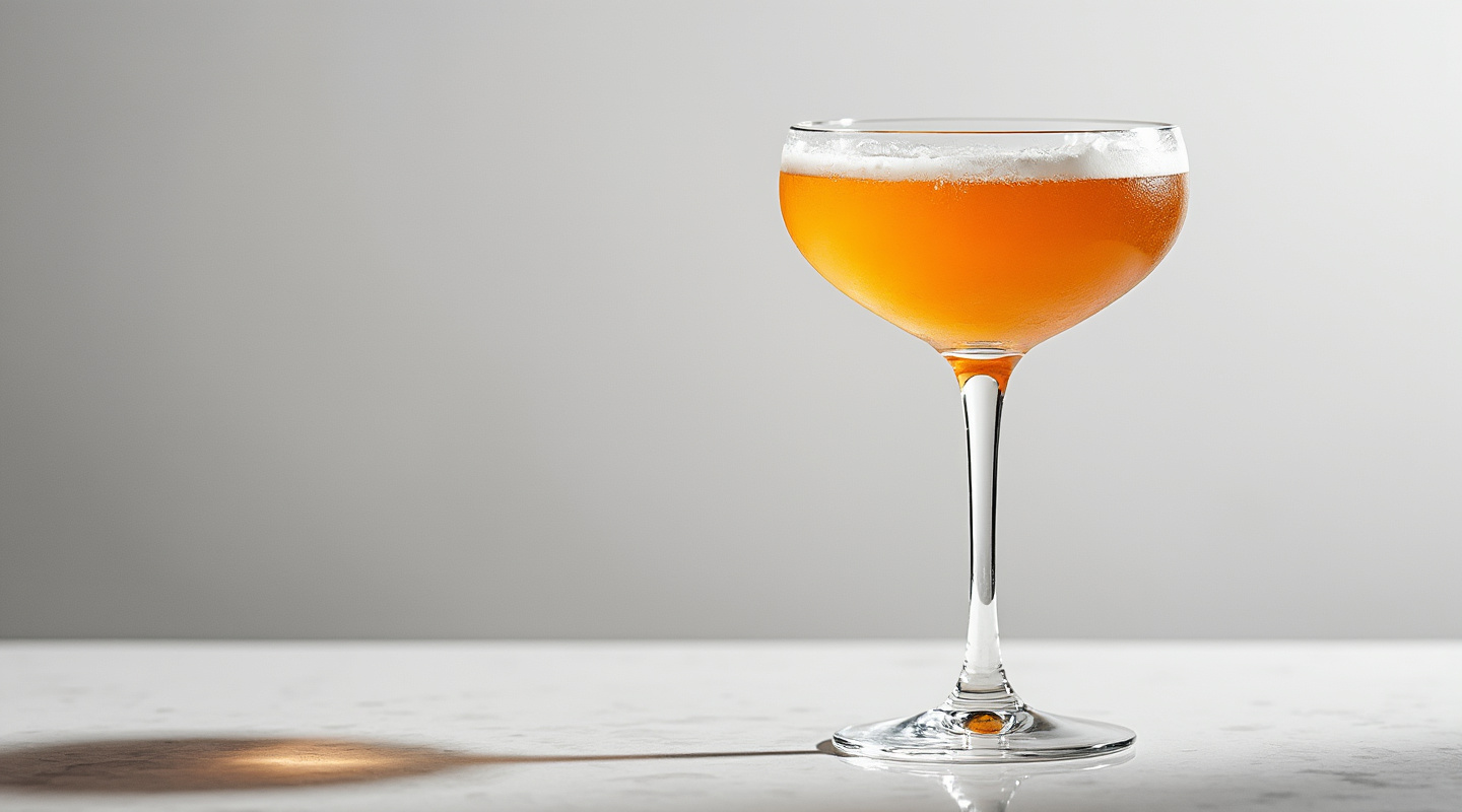 An image of La Fontaine cocktail served in a chilled coupe glass.