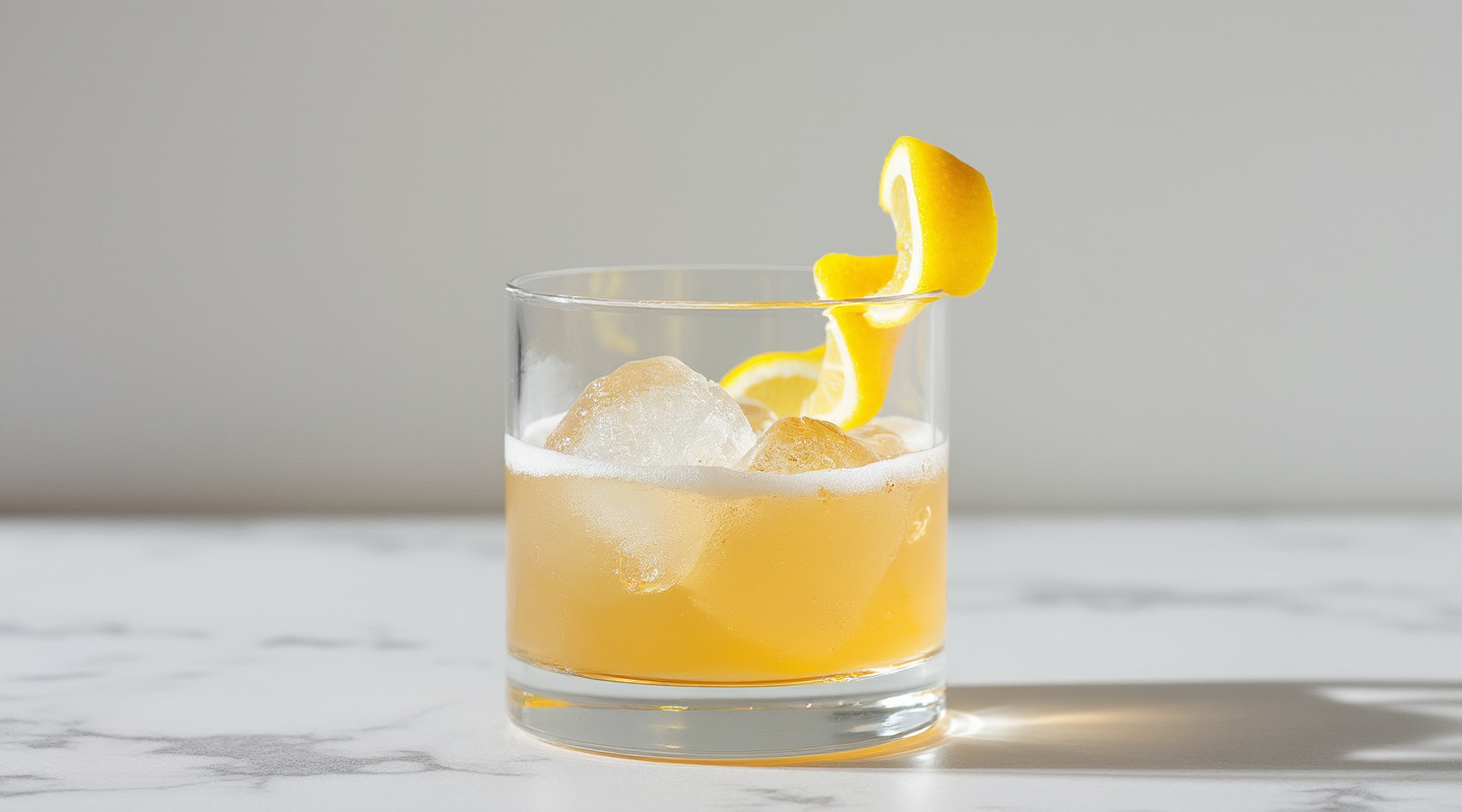 Turnpike cocktail in a Nick & Nora glass