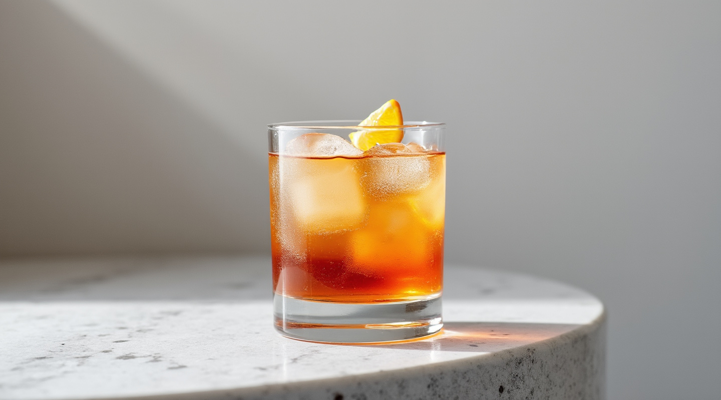 Churchillian cocktail in glass