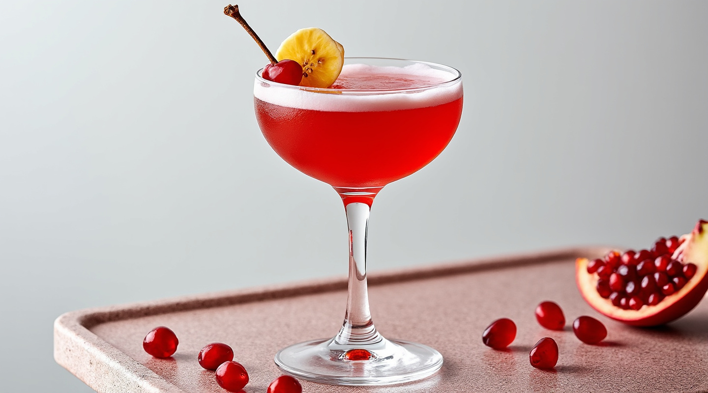 Red Banana Daiquiri in a Coupe glass