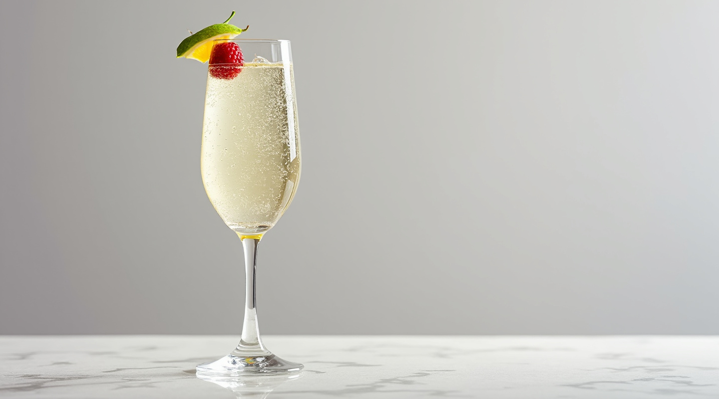 A Margarita Royal served in a flute glass.