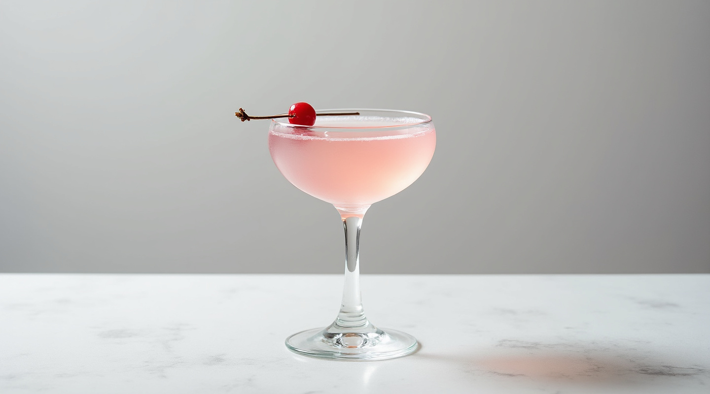 Sakura Vesper in a coupe glass with garnish