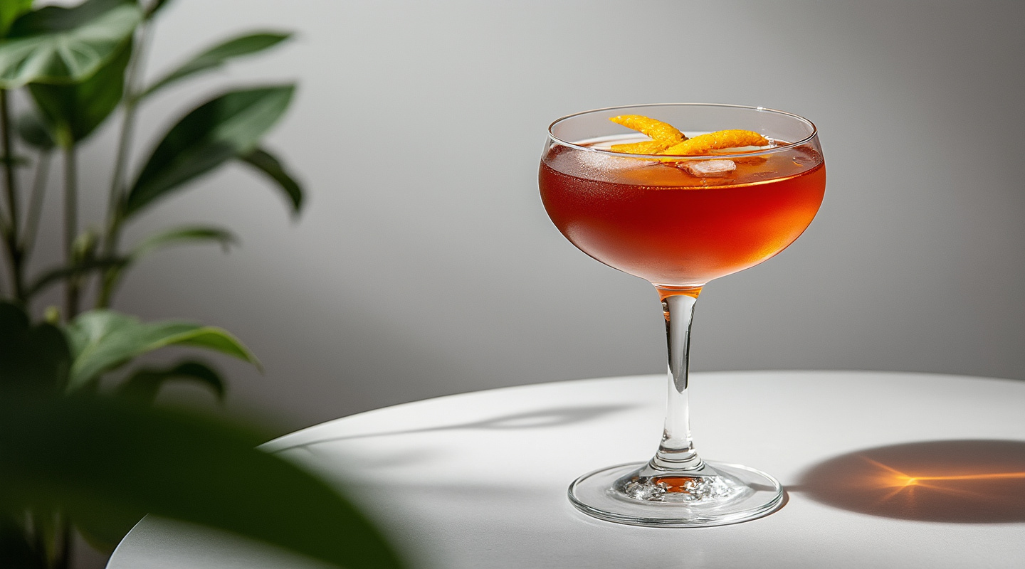 Crossbow cocktail in a coupe glass