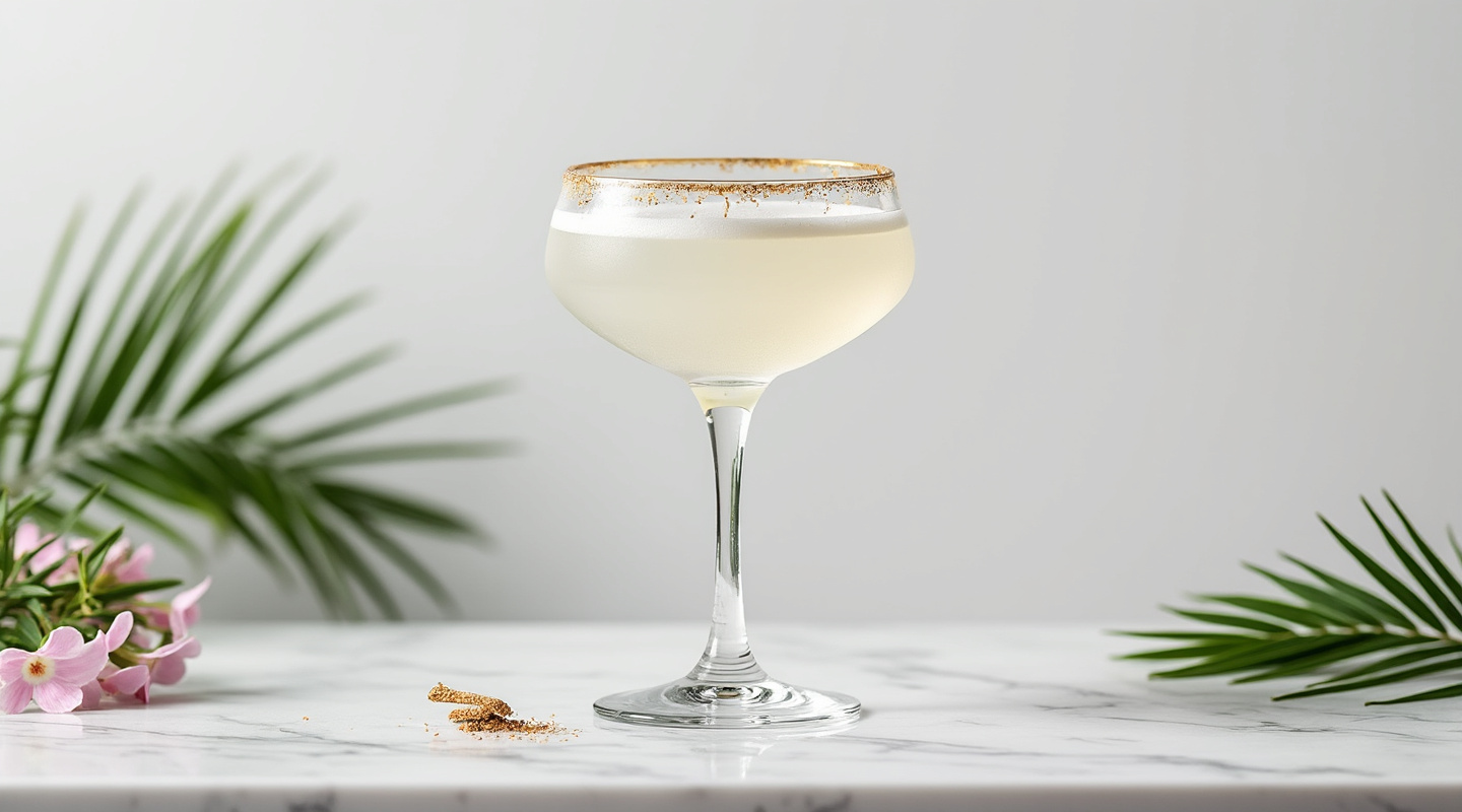 Coconut Water served in a Coupe glass
