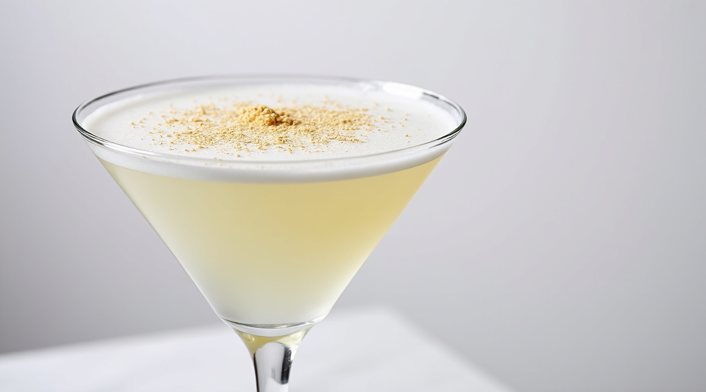 Granny's Cocktail in a martini glass with nutmeg garnish