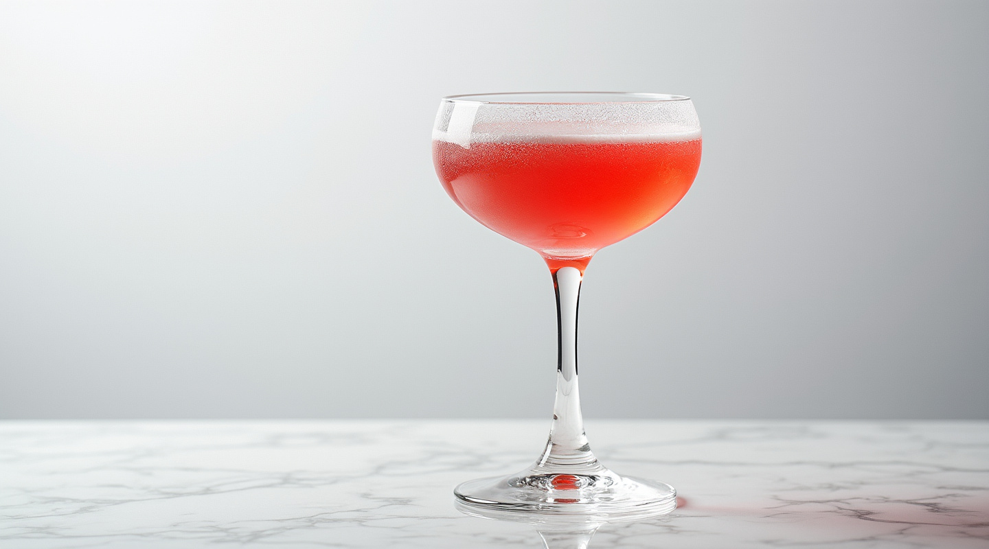 A Jack Frost #2 cocktail garnished with a sugar rim in a chilled coupe glass.