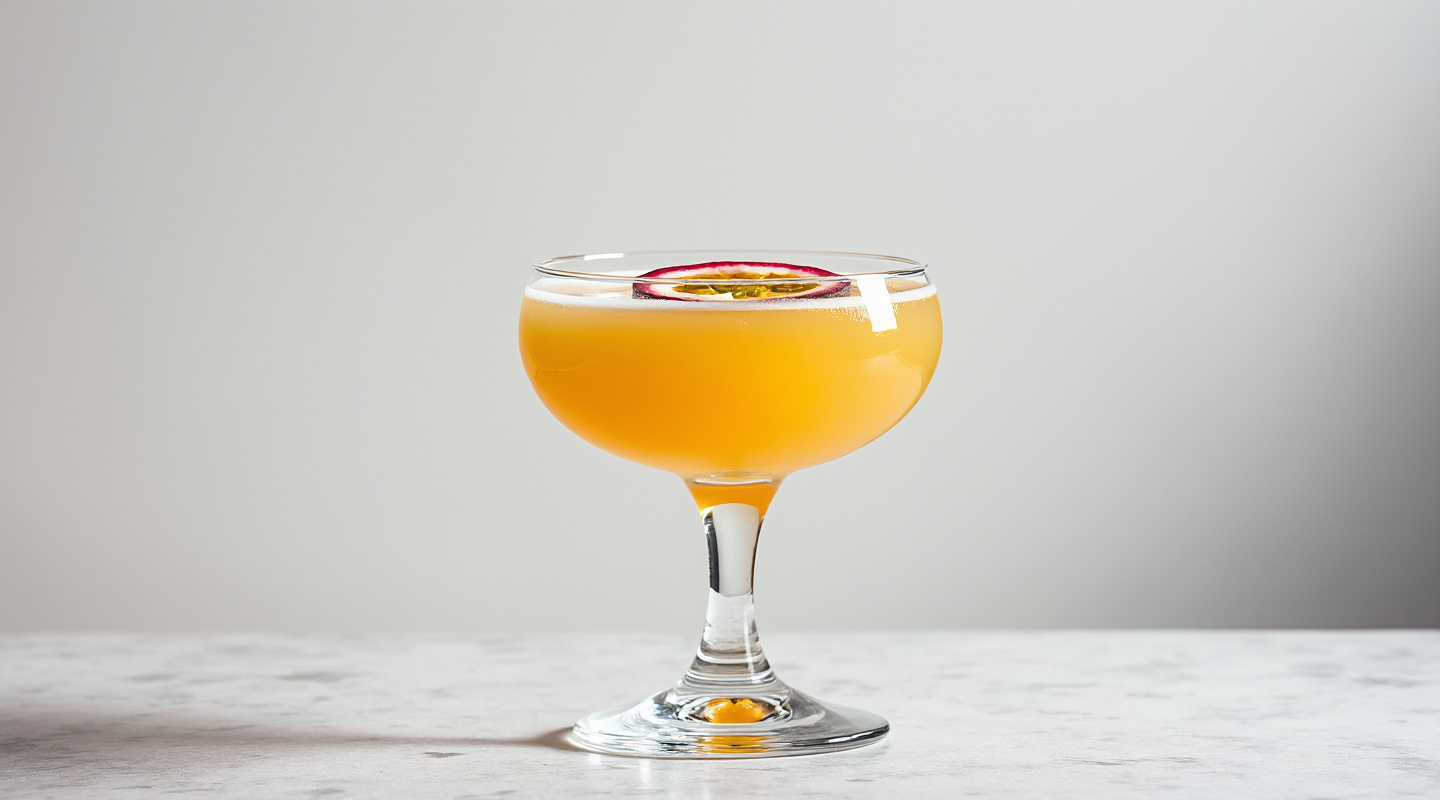 Passion Fruit Daiquiri cocktail served in a chilled glass