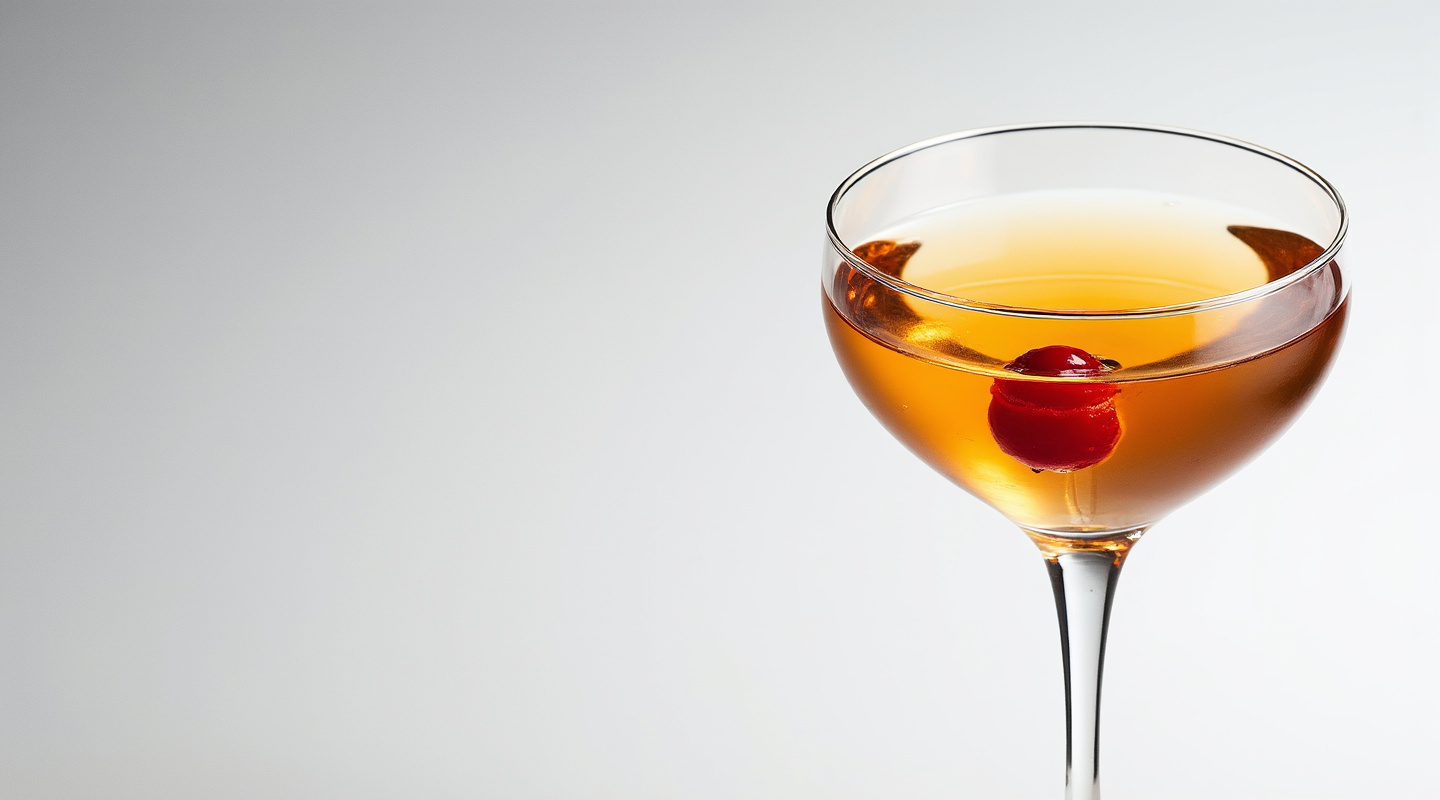 Anejo Manhattan cocktail served in a chilled martini glass