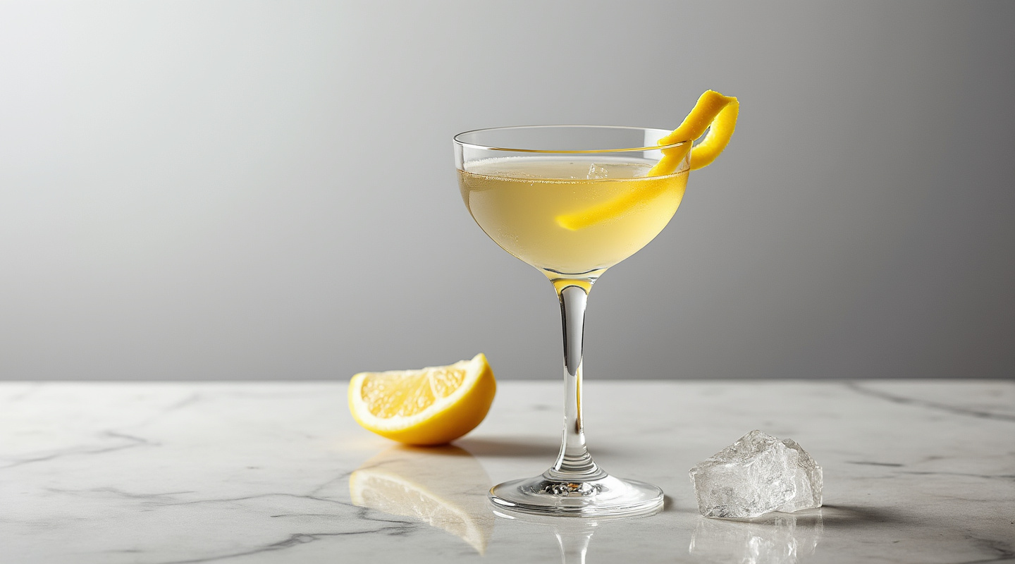 Aviator #2 cocktail in a Martini glass