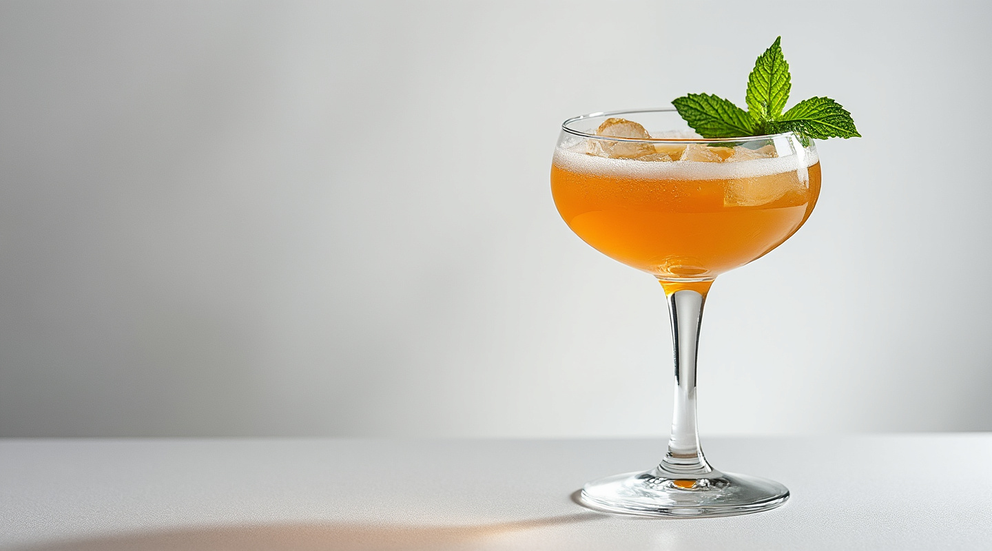 Old Cuban cocktail served in a coupe glass