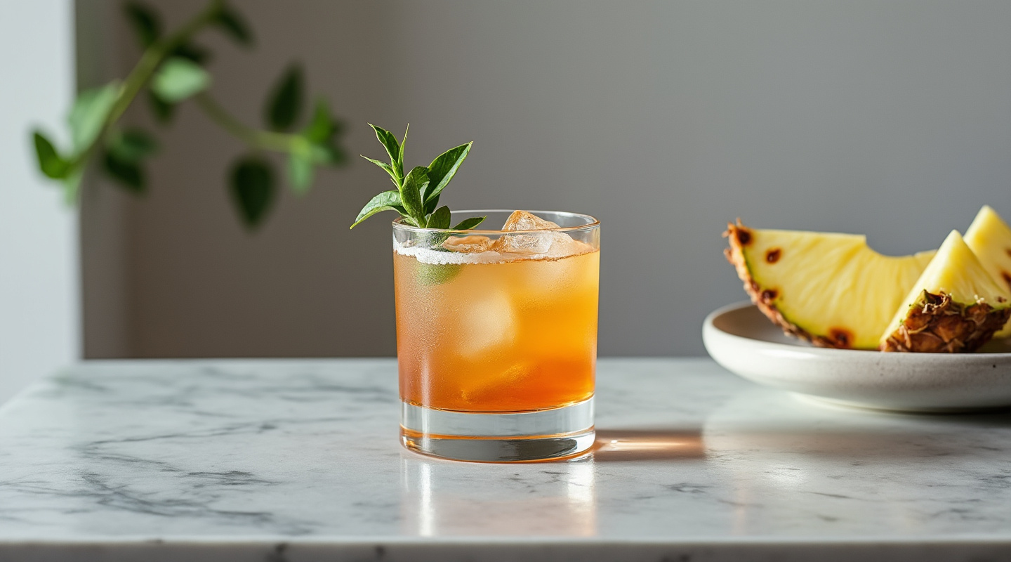 Suzie Cocktail with pineapple garnish