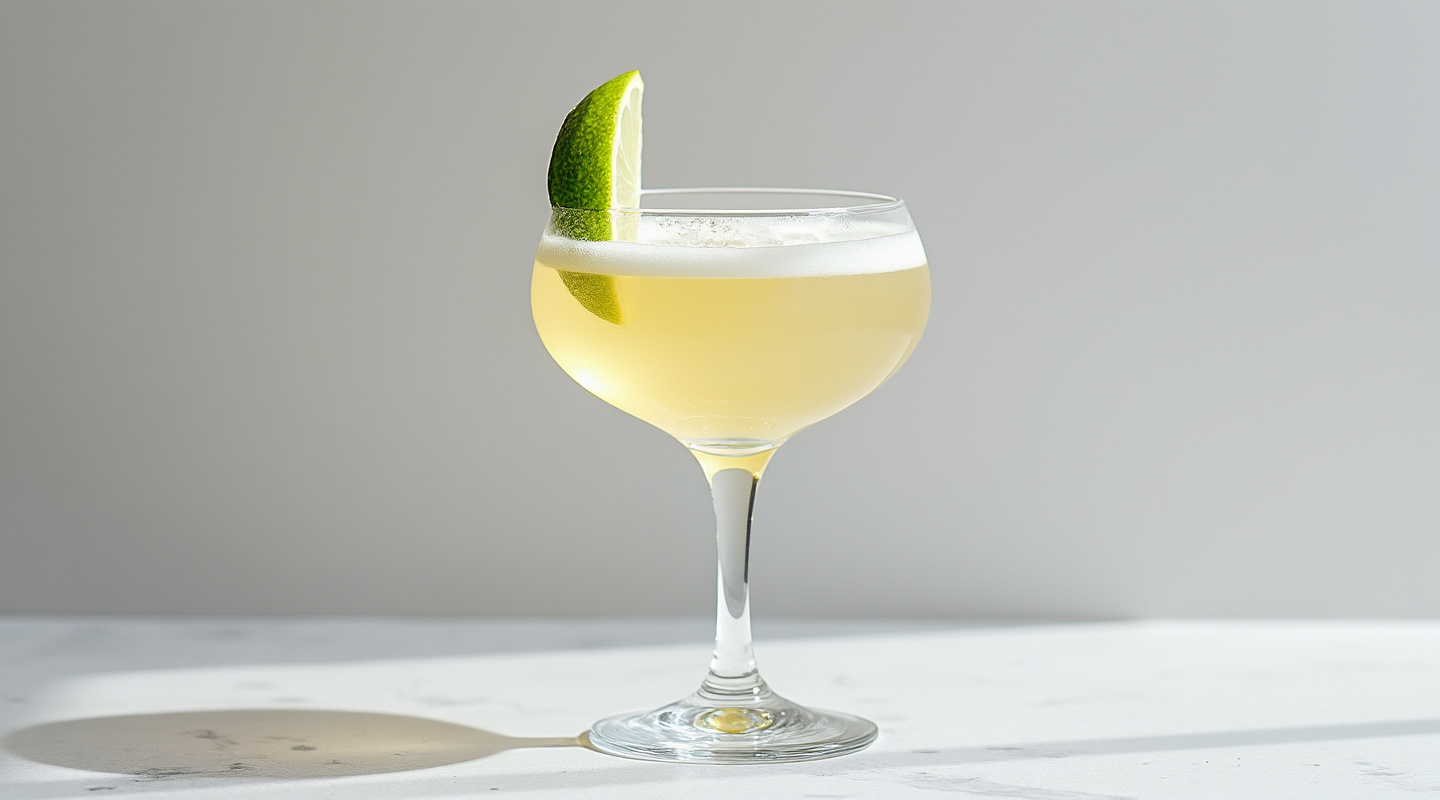 Tequila Club cocktail in a chilled coupe glass.