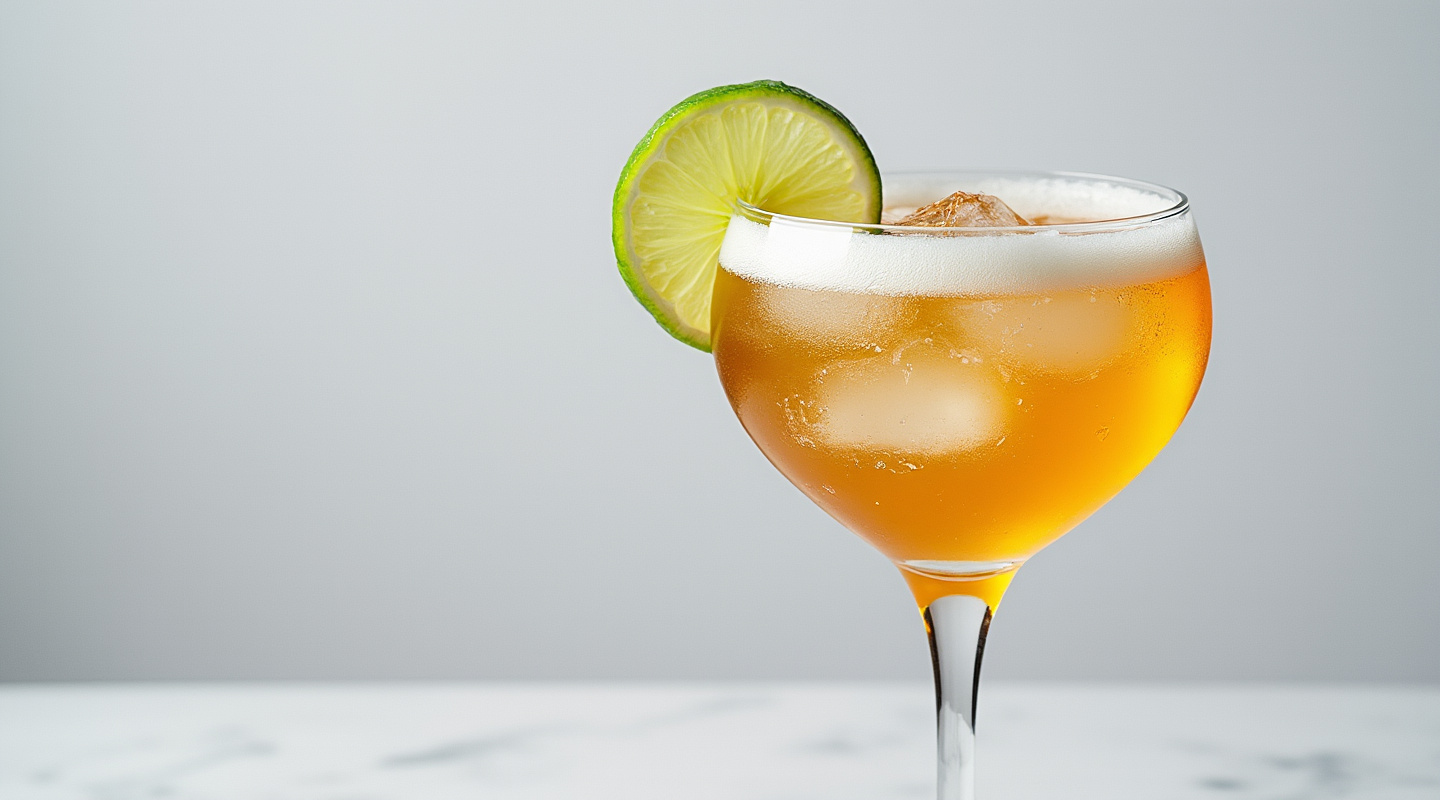 Ginger 43 Cocktail in a Copa glass