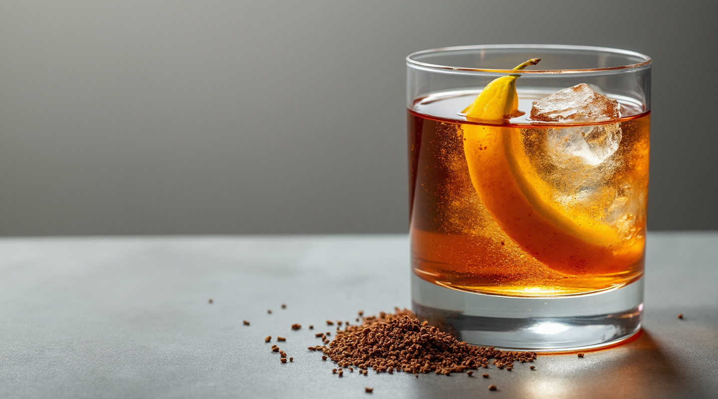 Tall coupe glass with a crystal-clear cocktail