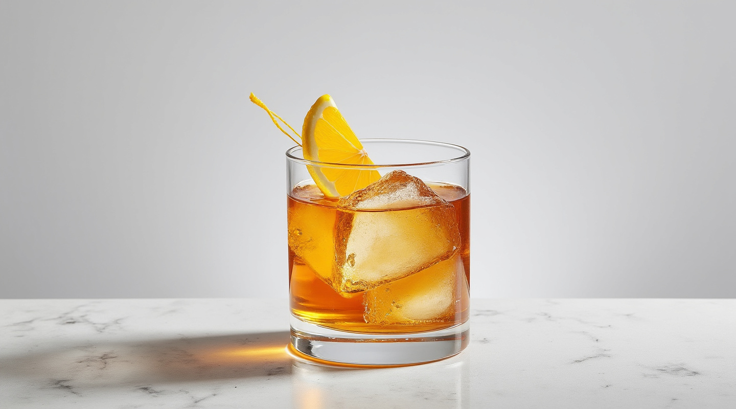 The Conference cocktail served in an Old-Fashioned glass