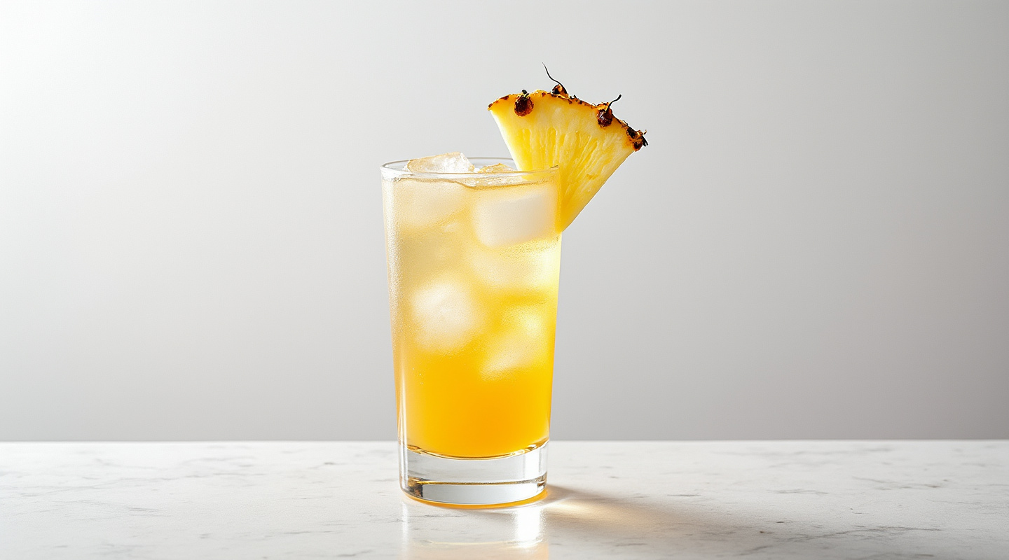 Pisco Punch Collins cocktail with a tropical and refreshing look